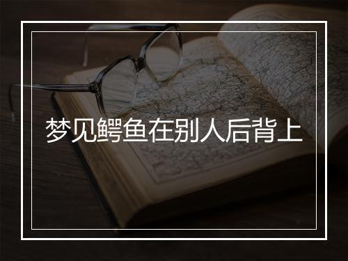 梦见鳄鱼在别人后背上