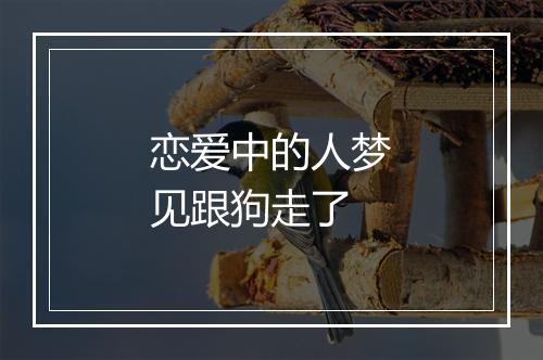 恋爱中的人梦见跟狗走了