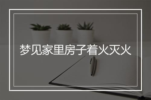 梦见家里房子着火灭火