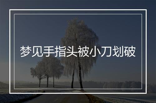 梦见手指头被小刀划破