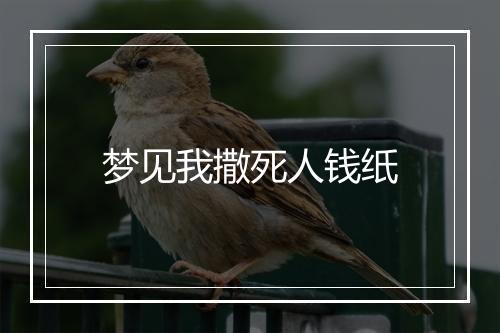 梦见我撒死人钱纸