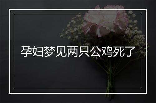 孕妇梦见两只公鸡死了