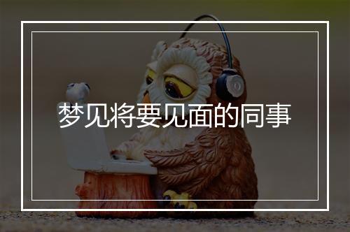 梦见将要见面的同事