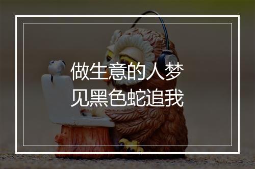 做生意的人梦见黑色蛇追我