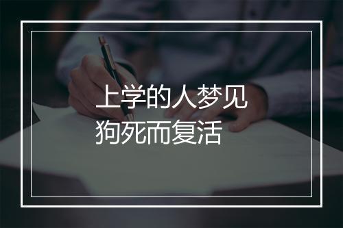 上学的人梦见狗死而复活