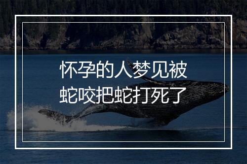 怀孕的人梦见被蛇咬把蛇打死了