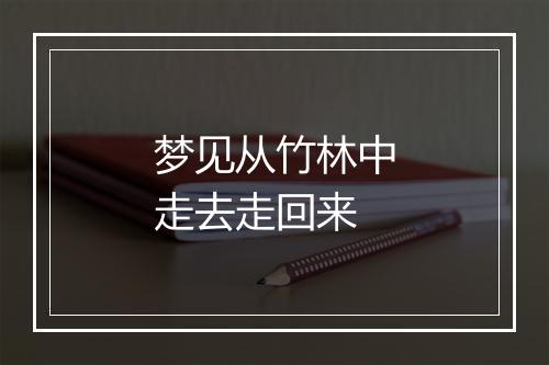 梦见从竹林中走去走回来