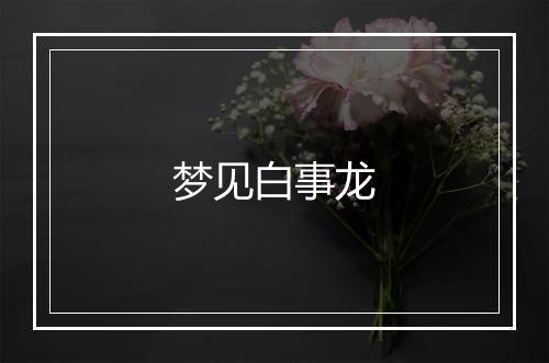 梦见白事龙