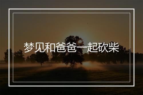 梦见和爸爸一起砍柴