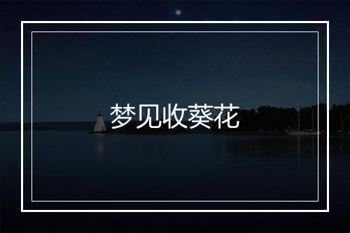 梦见收葵花