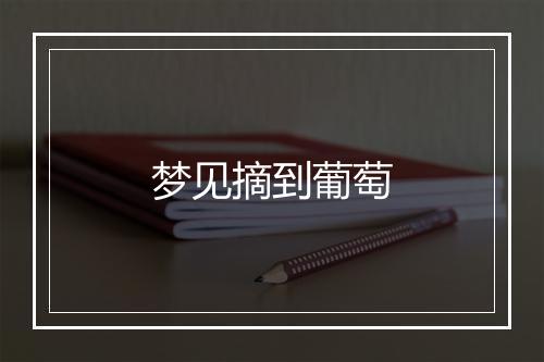 梦见摘到葡萄