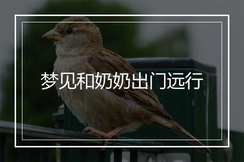 梦见和奶奶出门远行