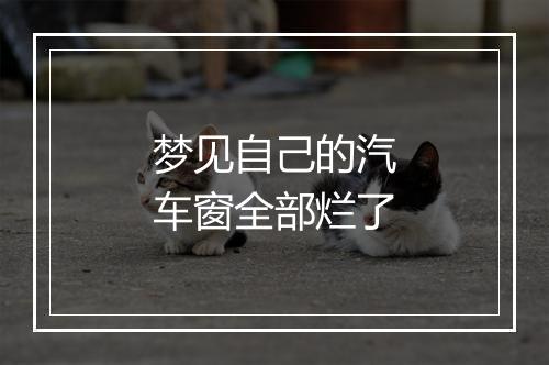 梦见自己的汽车窗全部烂了