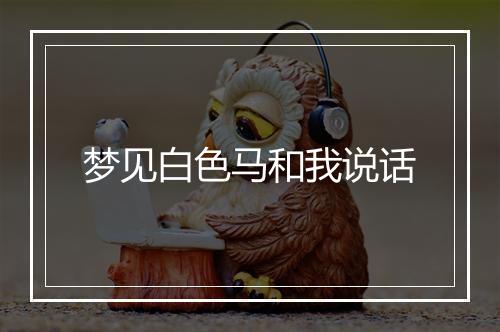 梦见白色马和我说话