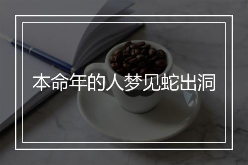 本命年的人梦见蛇出洞