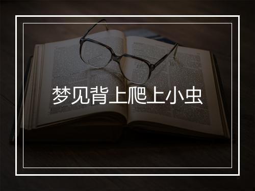 梦见背上爬上小虫