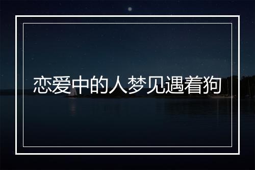 恋爱中的人梦见遇着狗