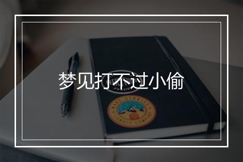 梦见打不过小偷