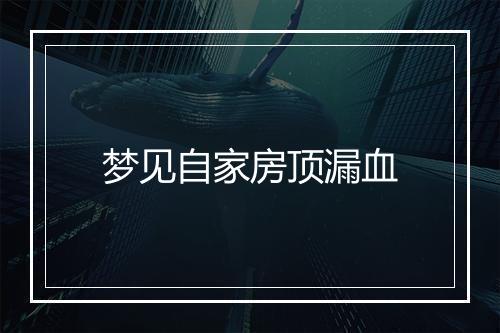 梦见自家房顶漏血