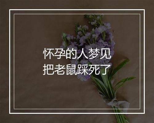 怀孕的人梦见把老鼠踩死了