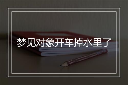 梦见对象开车掉水里了