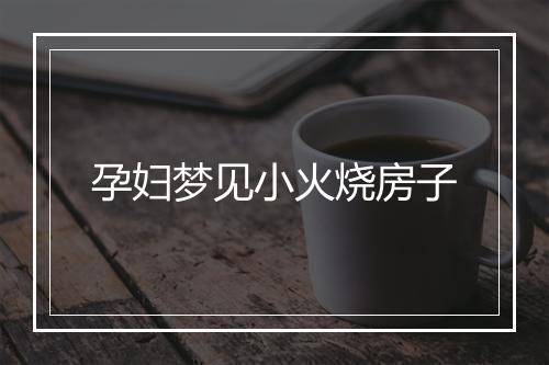 孕妇梦见小火烧房子