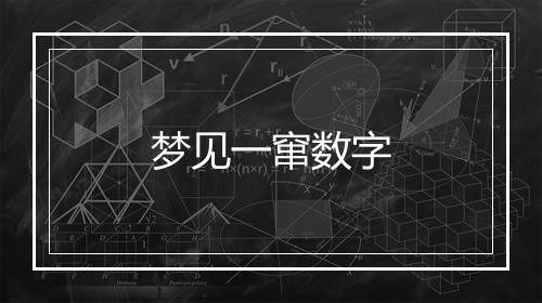 梦见一窜数字