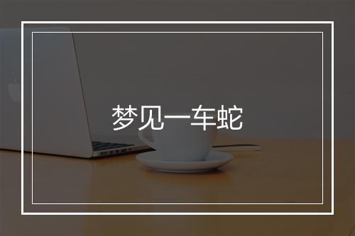 梦见一车蛇