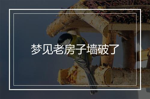 梦见老房子墙破了