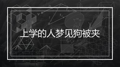 上学的人梦见狗被夹