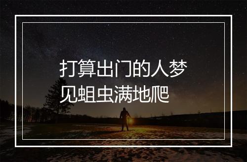 打算出门的人梦见蛆虫满地爬