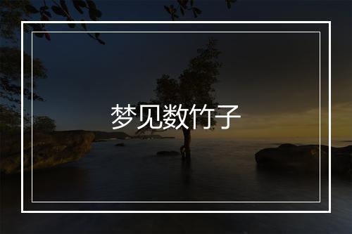 梦见数竹子