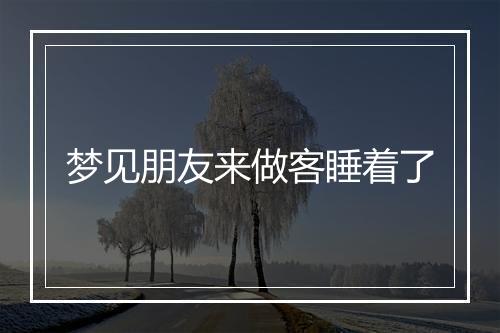 梦见朋友来做客睡着了