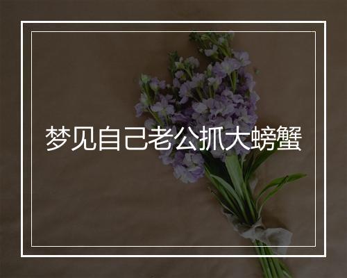 梦见自己老公抓大螃蟹