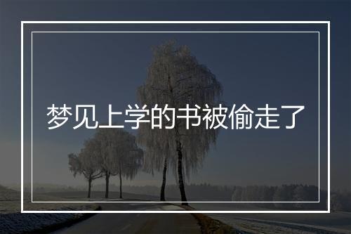 梦见上学的书被偷走了