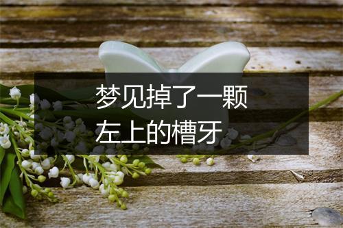 梦见掉了一颗左上的槽牙