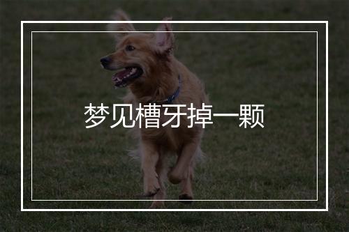 梦见槽牙掉一颗