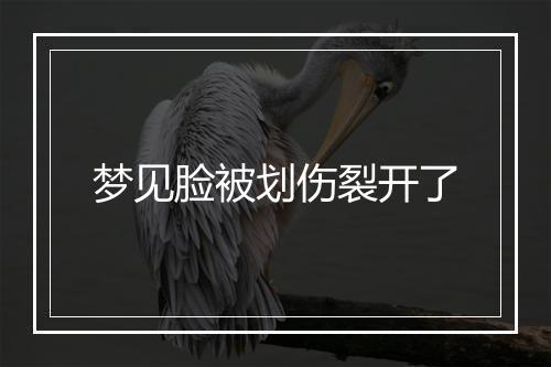 梦见脸被划伤裂开了