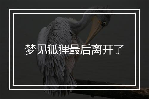 梦见狐狸最后离开了