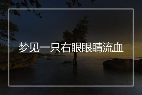 梦见一只右眼眼睛流血