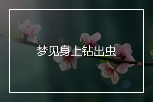 梦见身上钻出虫