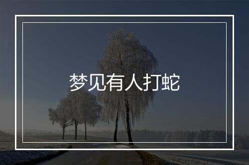 梦见有人打蛇