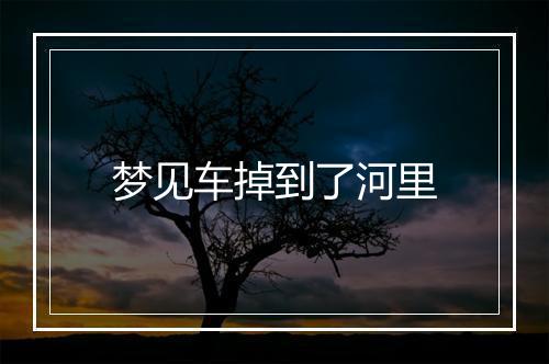 梦见车掉到了河里