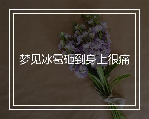 梦见冰雹砸到身上很痛