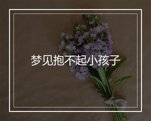 梦见抱不起小孩子