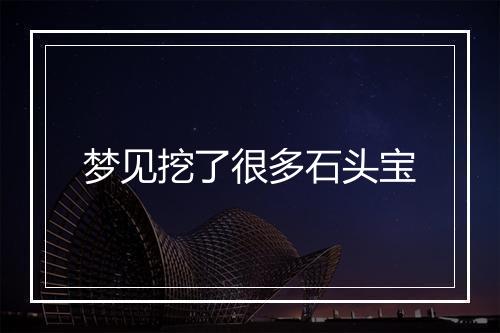 梦见挖了很多石头宝