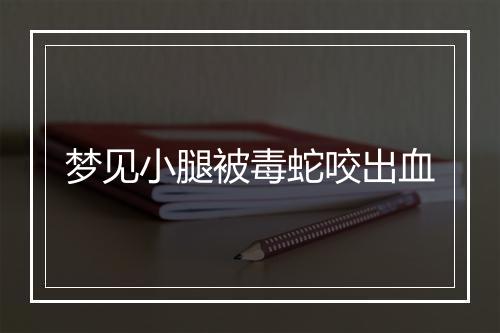 梦见小腿被毒蛇咬出血