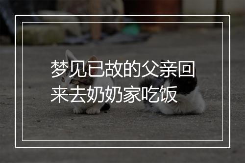 梦见已故的父亲回来去奶奶家吃饭