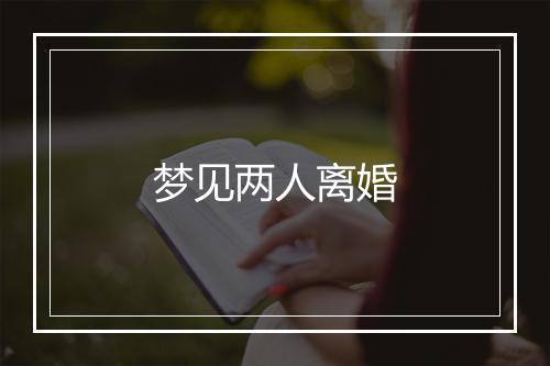 梦见两人离婚