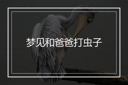 梦见和爸爸打虫子